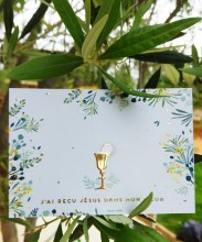 image de communion garçon bleue